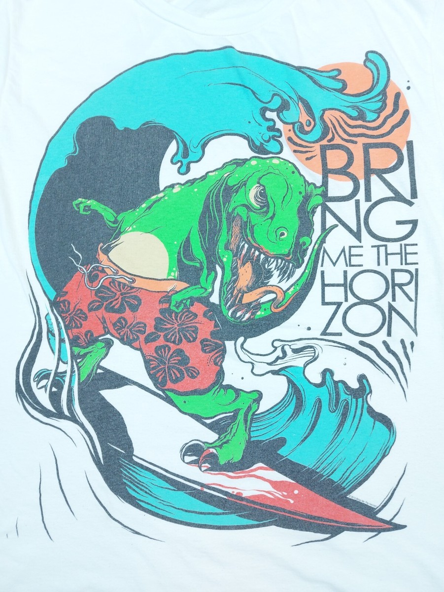 Bring Me The Horizon Band 2010 Surfing T-Rex Merch BMTH