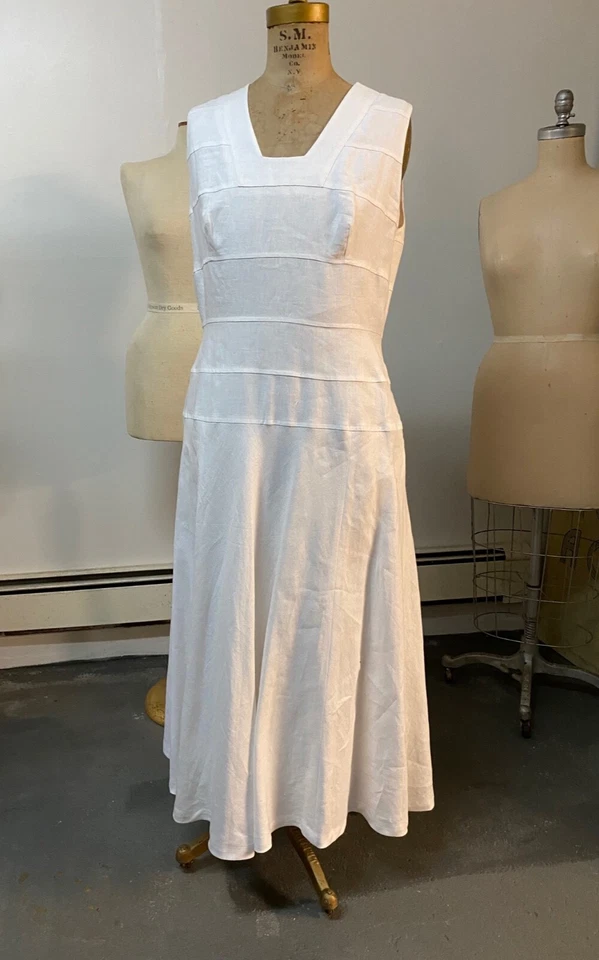 Платье льняное J Peterman эдвардианский стиль 1911 хлопок с подкладкой размер 10 бюст 38 - Изображение 2 из 4