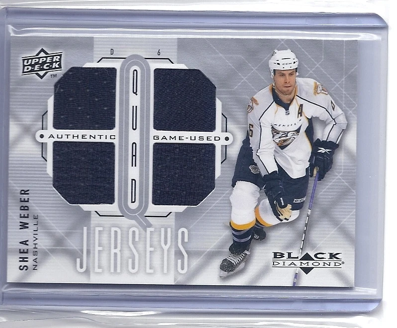 09 10 2009 10 BLACK DIAMOND SHEA WEBER QUAD JERSEY QJ SW NASHVILLE