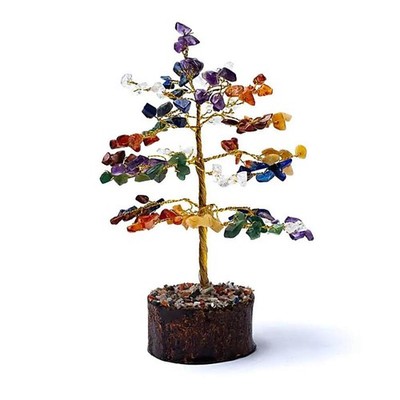 Edelsteinbaum 7 Chakren   18 cm   Deko Lebensbaum aus echten Kristallen