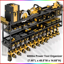 XXXL Power Tool Organizer Wall Mount,Extended Heavy Duty 4 Layer 12 Drill Holder