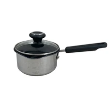 Cooks Essentials Impactbase 1 qt Saucepan w/Glass Lid Handle Nonstick