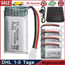 5 in 1 Ladegerät + 5 x Batterien 3.7V 400mAh 25C Tera Mini Hubsan X4 H107C