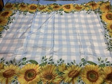 Spring / Summer Sunflower Table Cloth 68"x57" NWOT Stain Resistant Beads Liquid