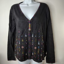 Tiara International Christmas Cardigan Sweater Womens Medium Beaded
