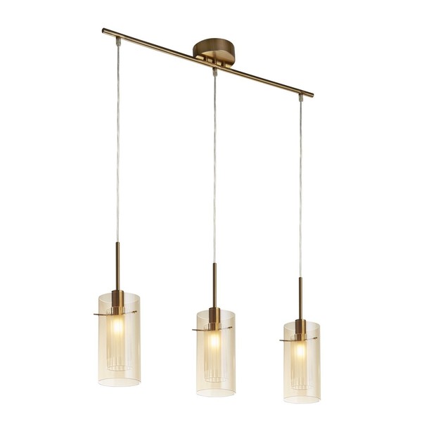 HäNgeleuchte HäNgelampe Esstisch B: 71 Cm Verstellbar 3-Flammig E14 Glas Metall-image