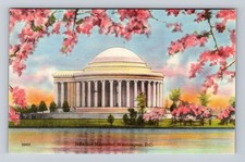 Washington DC, Jefferson Memorial, Potomac River, Vintage Souvenir Postcard