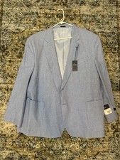  150 Big And Tall men  s Stafford Blue Houndstooth Blazer 56 BGRG