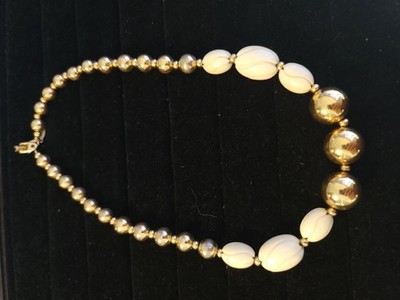 Napier Signed VTG Gold Tone Beaded Necklace