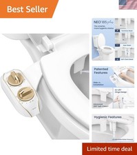 NEO 185 Plus Gold - Dual Nozzle Bidet Attachment, 360 Self-Clean for Hygiene
