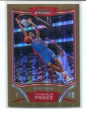 2008 Bowman Chrome Tayshaun Prince Gold Refractor Pistons 21/50