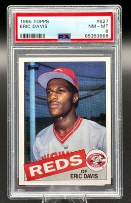 1985 Topps Eric Davis RC #627 PSA 8 NM-MT Cincinnati Reds Rookie Card