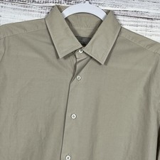 Canali Dress Shirt Mens 41/16 Button Long Sleeve Cotton Beige Formal Italy READ