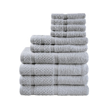 Mainstays 10 Piece Towel Set Grey Soft & Durable Bath Towels Washcloths