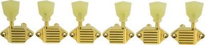 Kluson 3 Per Side Vintage Diecast Series Waffleback Tuning Machines Gold With...
