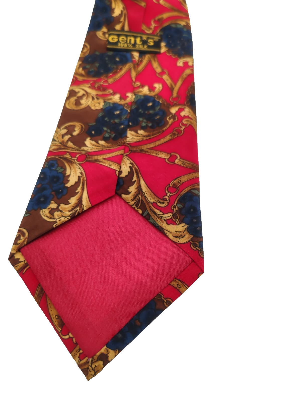 Cravatta GENT'S 100% Seta Vintage Made in Italy Rossa Oro Barocca Cerimonie image 6