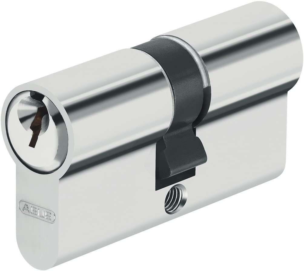 Cylindre ABUS E50N 30/40 de sécurité pour porte en laiton nickelé 30x40mm