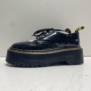 Dr. Martens 1461 Quad Black Patent Leather Platform Shoes Size 8