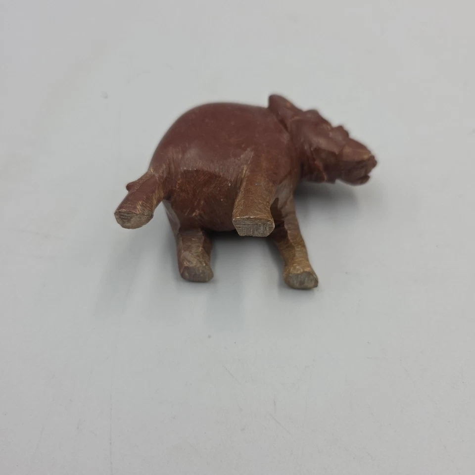 Vintage Small Onyx Brown Stone Elephant 3" Long Nicely Sculpted From India ExcCo - Image 4 of 4