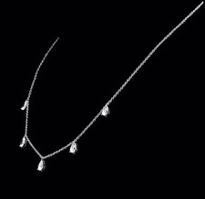 3Ct Gorgeous White Diamond Pear Necklace
