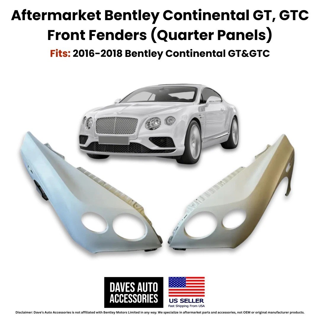 Carbon Fiber Front Fender Replacement 2016-2018 Bentley Continental GT GTC