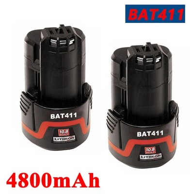 For Bosch 10.8V 12V Li-Ion Battery / Charger 4.8Ah BAT411 BAT412 BAT414 GDR GSR