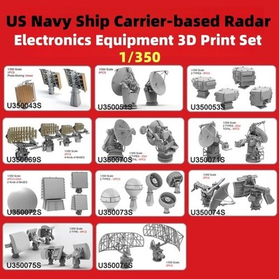 HS 1/350 US Navy Ship Carrier-based Radar, Electronics Equipment 3D Print Set