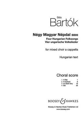Four Hungarian Folksongs Choral score mixed choir (SATB divisi) a cappella with