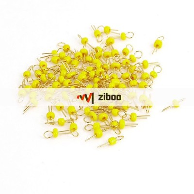 100 pcs yellow ceramic bead gold plated PCB test pin terminals #lk