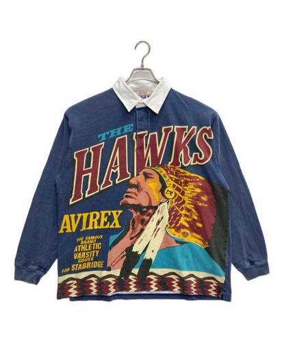 Avirex, AVIREX Hawks Rugby Shirt Army Green Casual Tee Football Classic