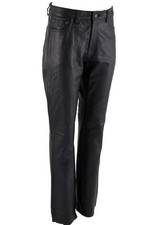 Milwaukee Leather Women's Black Buffalo Leather Motorcycle Rider Pants Black 8 
