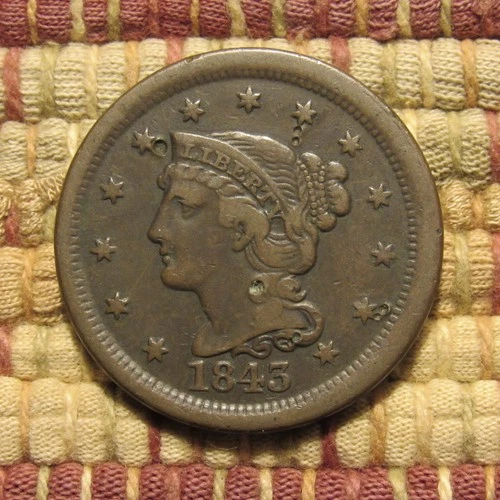 1843-P Large Cent — photo from the most recent tracked eBay sale