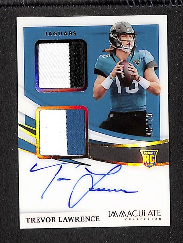 Trevor Lawrence 2021 Immaculate Signature Patches Rookie Gold #ISP-TL ...