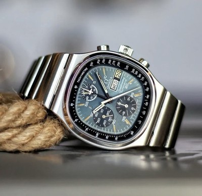 OMEGA SPEEDMASTER TV SHAPE 176.0014 CHRONOGRAPH DAY-DATE STEEL VINTAGE Cal.1045