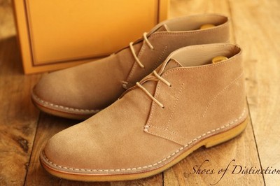 Barker Tan Beige Suede Crepe Chukka Boots Shoes UK 7 US 8 EU 41