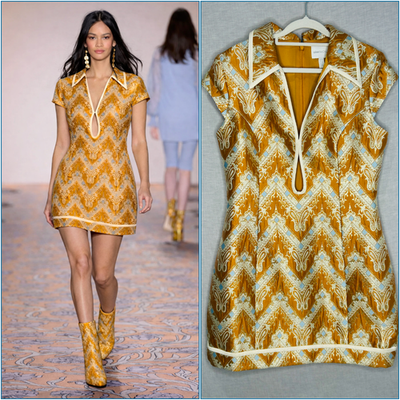 alice mccall metallic dress Alice McCall Tashie Mini Dress Size AU 12 US 8 Metallic Jacquard Cap Sleeve