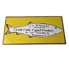Vintage Fish Eggs Produce Sign - Willard Dealer Porcelain Advertising Sign