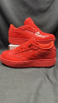 Cardi B x Reebok Club C Double Instinct Red FZ5219 Work Walking Shoes, Sz 7