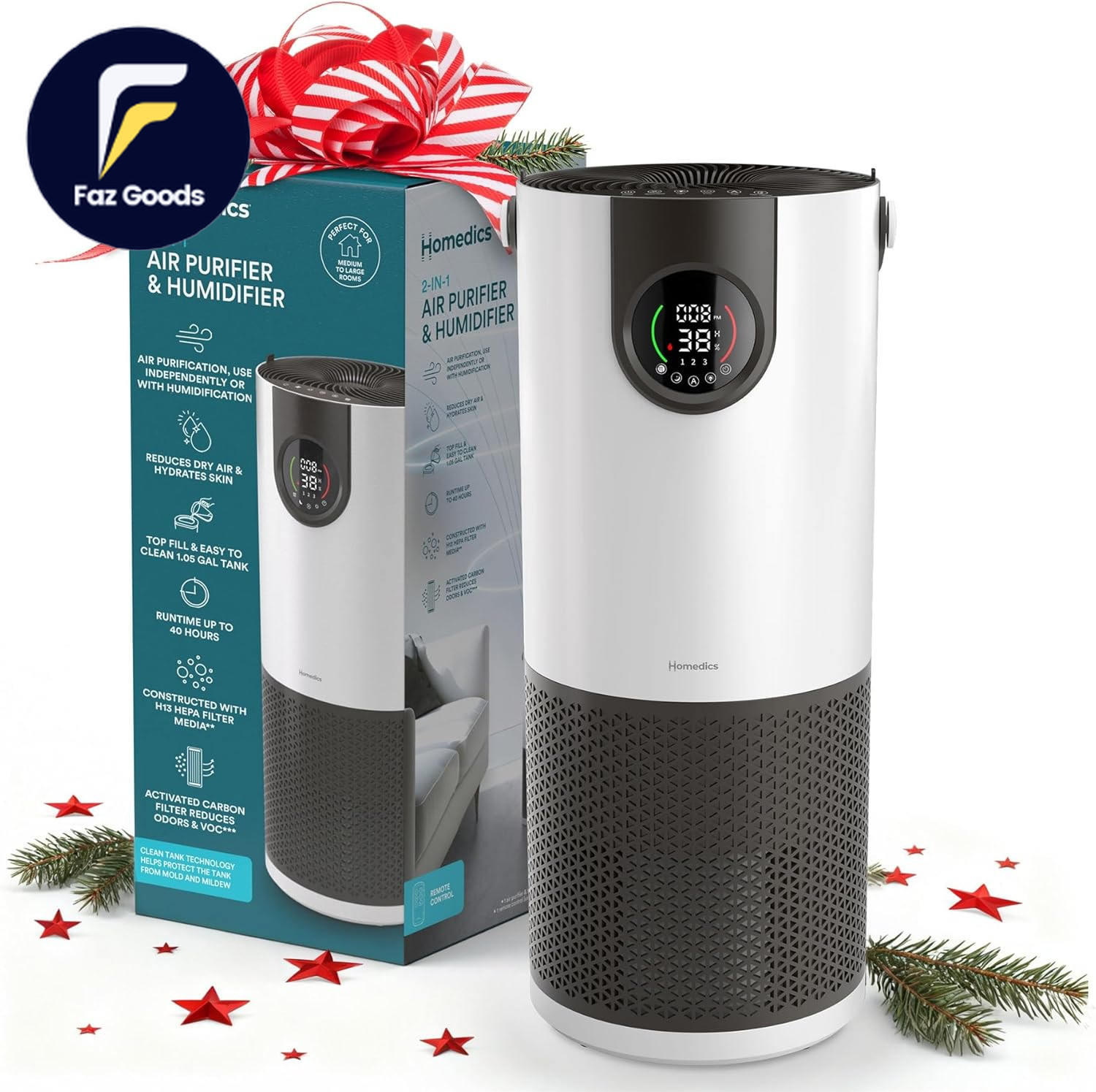 & Air Purifier Humidifies & Purifies Air Digital