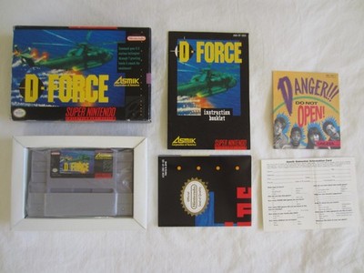 D-Force (SNES) Super Nintendo CIB Complete + Poster Asmik 1991 RARE