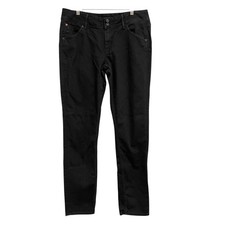Hudson Collin Flap Skinny Jeans Womens 32 Black Mid Rise Stretch Edgy Streetwear