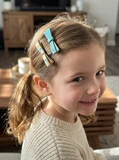 2PCS faux leather soft bow hair clips young girl Hair ornaments Women and Girls