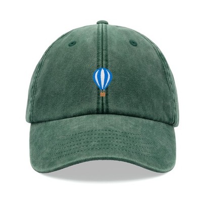 Baseballmütze blau & weiß Heißluftballon Vintage gewaschen Unisex Papa lustig