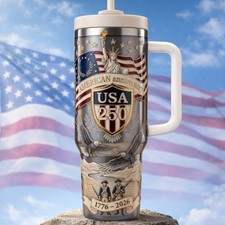 Custom USA 250th Anniversary 1776 2026 40Oz T...