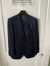 Men’s Navy Blue Wool Super 110’s Suit Supply Suit 48R IT