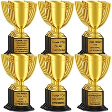 24 PCS Mini Trophies Plastic Gold Trophy Award 4 Inch Party Favors Supplies
