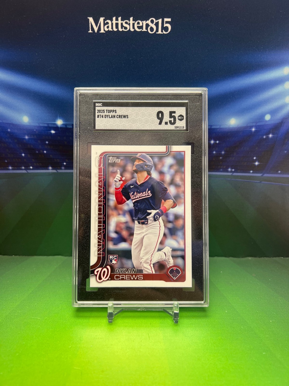 2025 Topps Dylan Crews RC Rookie #74 Nationals SGC 9.5