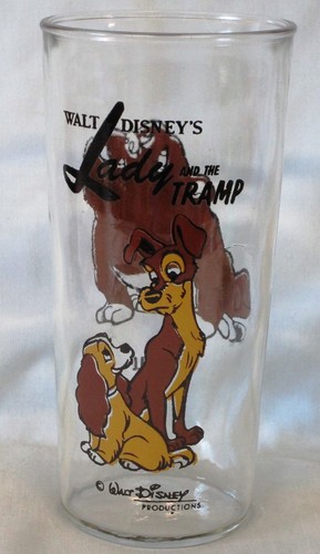 Disney Lady & Tramp Series 1955 Bull 6 1/4" Tall Drinking Glass