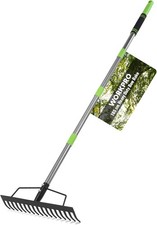 WORKPRO 165cm Garden rake,Adjustable Handle,Loosen Soil,Gather Leaf,Level Lawn