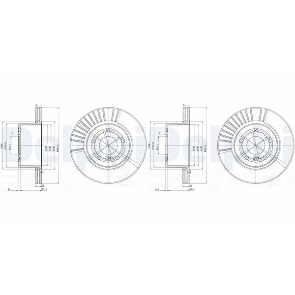 2X Delphi Bremsscheiben 297Mm BelÜFtet Vorne Passend FüR Land Rover Discovery |-image